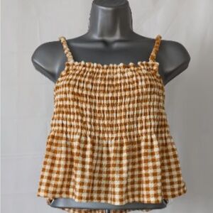 SO Ruffled Smocked Tank Top (S)